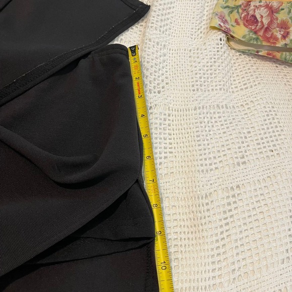 Vtg Y2k Edgy Romantic Renee Lauren HighSlit Black Skirt Built in Short S Minimal - Picture 9 of 12